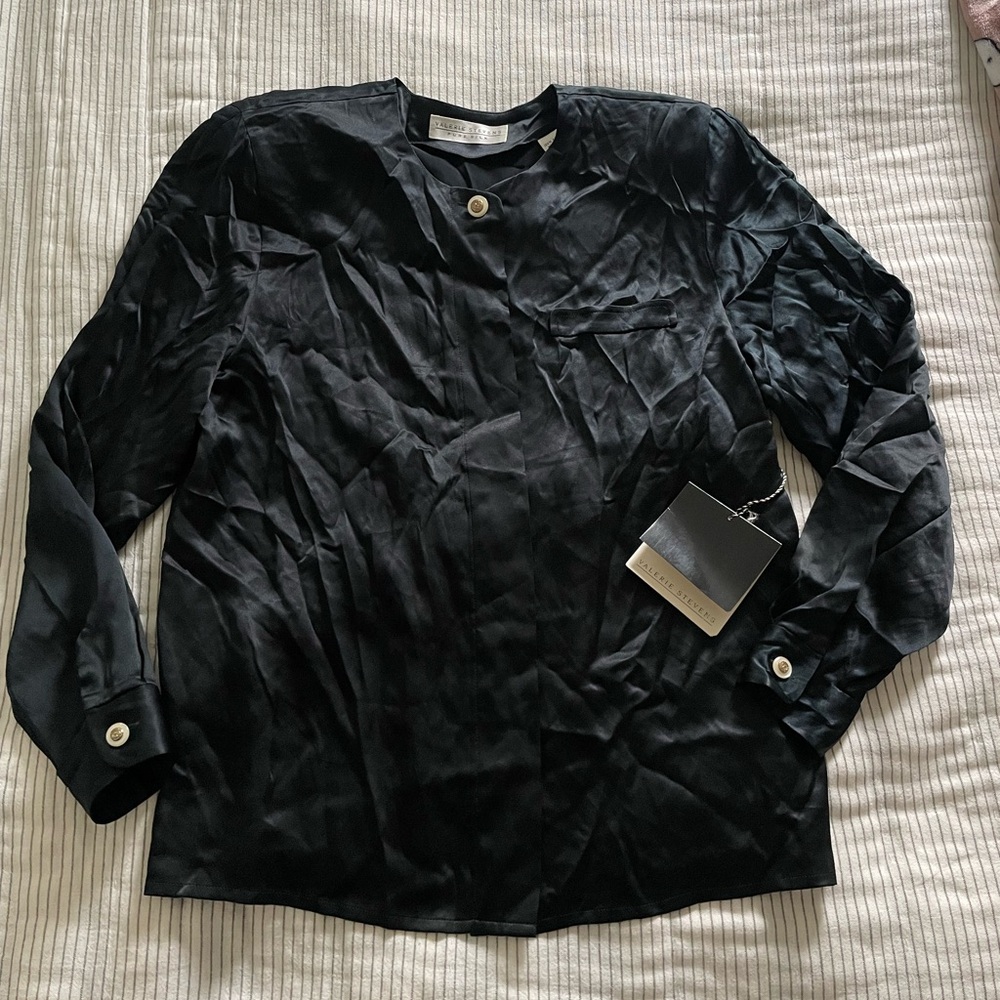 Valerie Stevens Black Silk Blouse - Picture 1 of 12